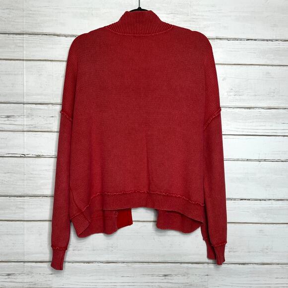 POL Open Front Cardigan Sweater Red Size Medium - Picture 3 of 9